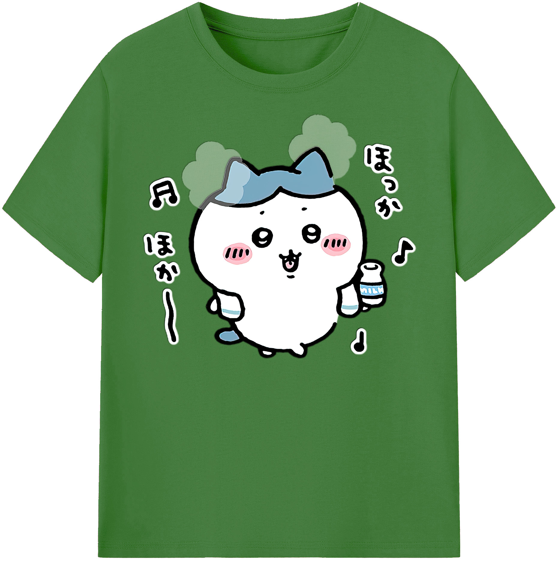 （画像用） ちいかわ ハチワレ Chii-kawa hachiware レディースカジュアルプリントTシャツ（綿100％）